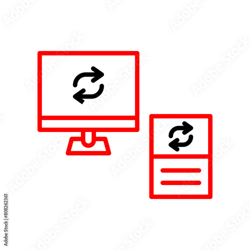 Data Synchronization  Vector Line Two Color Icon