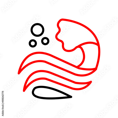 Waves  Vector Line Two Color Icon
