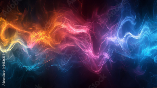 Wavy cosmic background with abstract space view.