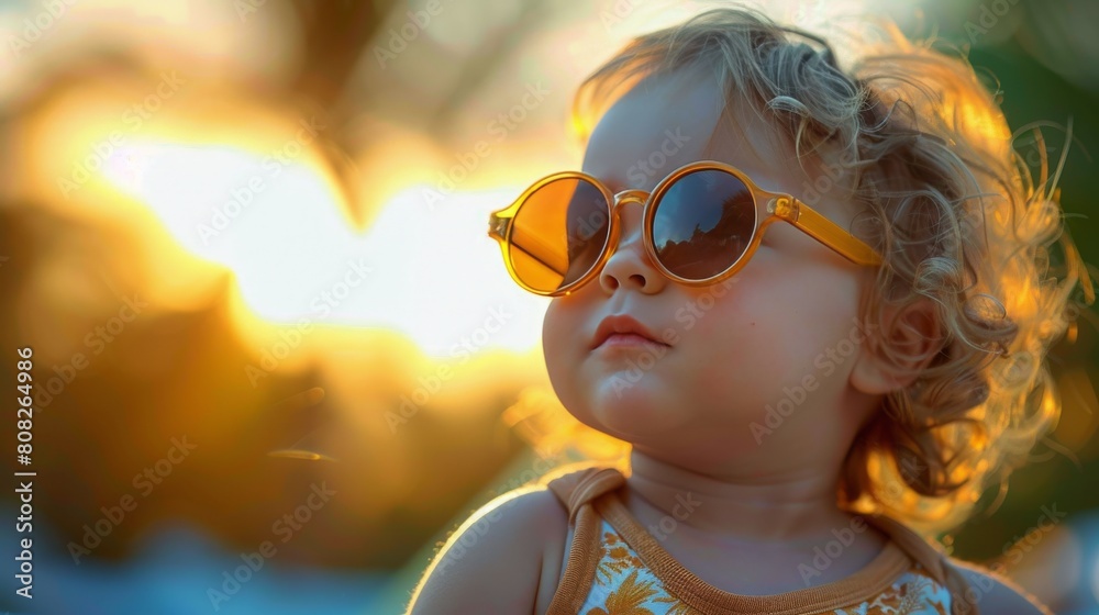 Little Girl With Red Hair Wearing Sunglasses Little Girl With Red Hair Wearing Sunglasses