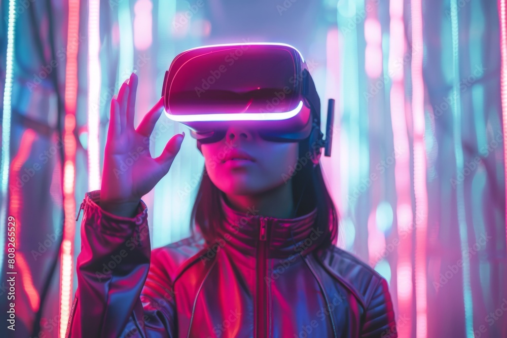 People Using Virtual Reality Technology created with Generative AI People Using Virtual Reality Technology created with Generative AI