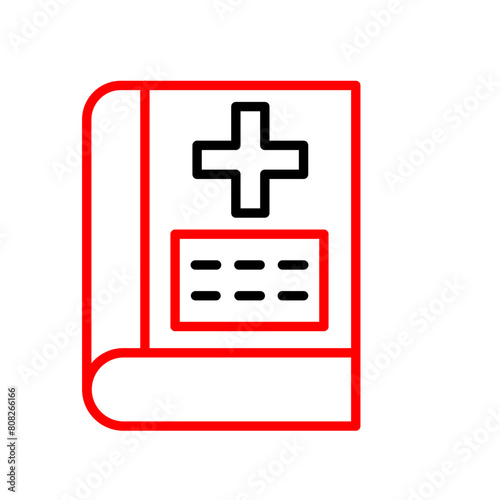 Medical Book Vector Line Two Color Icon