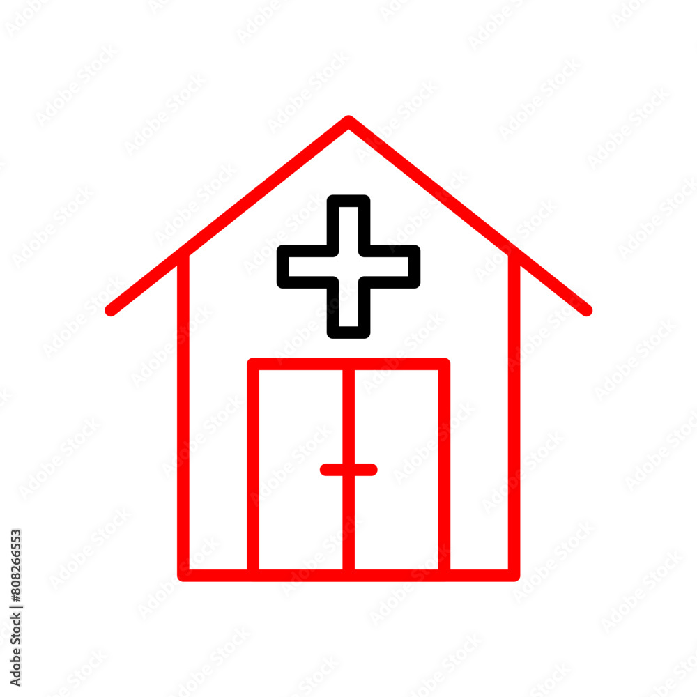 Fototapeta premium Emergency Room Vector Line Two Color Icon