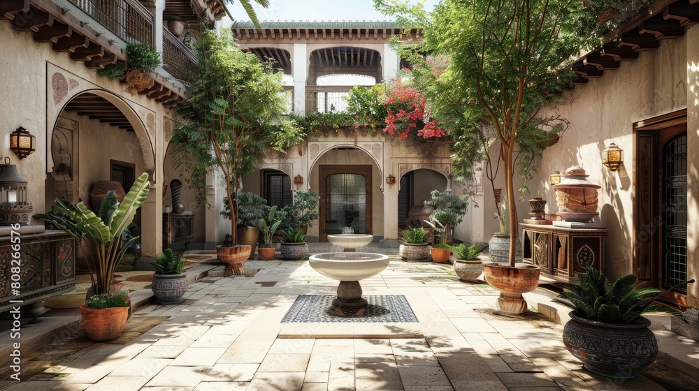 Fototapeta premium Captivating Moroccan-Style Courtyard