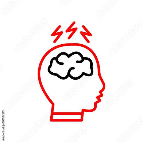 Migraine  Vector Line Two Color Icon