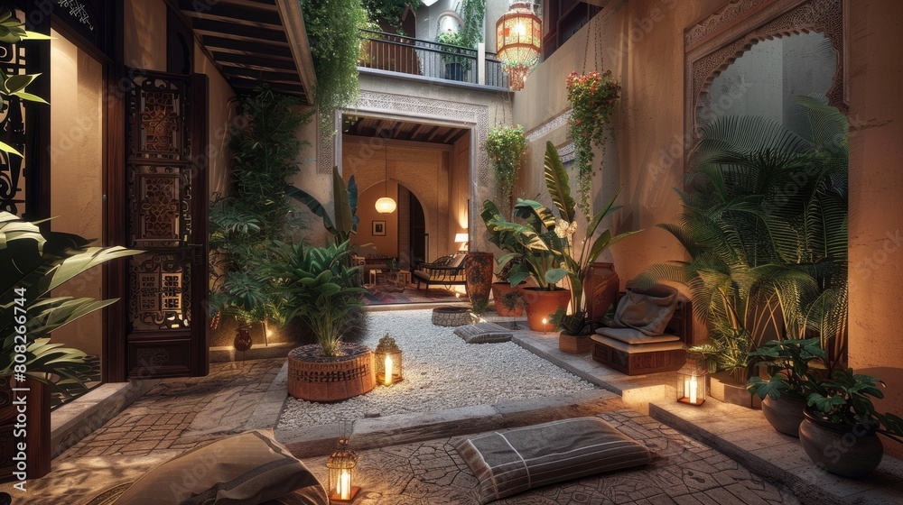 Fototapeta premium Captivating Moroccan-Style Courtyard