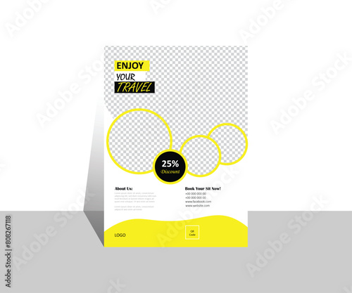 Yellow & Black color mixed Travel flyer