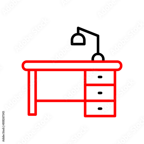 Work Table  Vector Line Two Color Icon