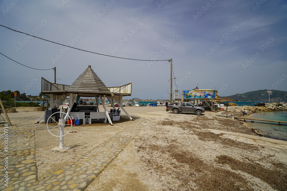 Caméo island panorama from Agios Sostis harbour