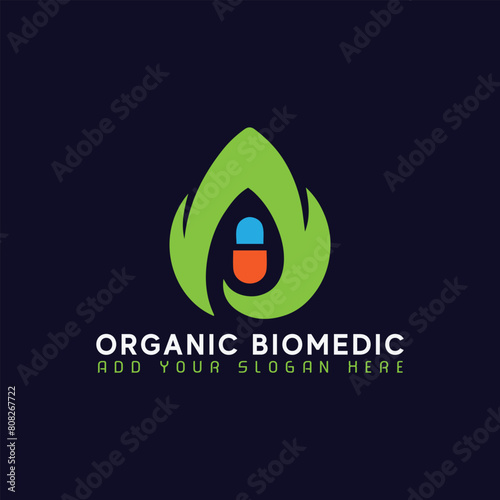 eco bio medical and natural soup logo design vector