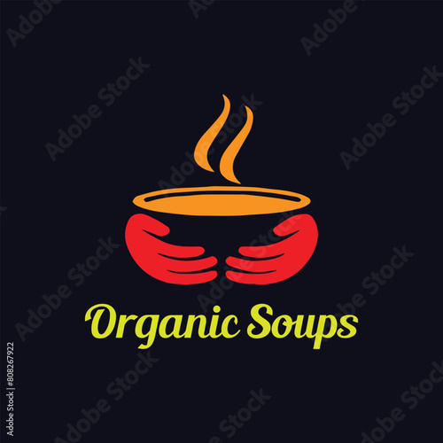 eco bio medical and natural soup logo design vector