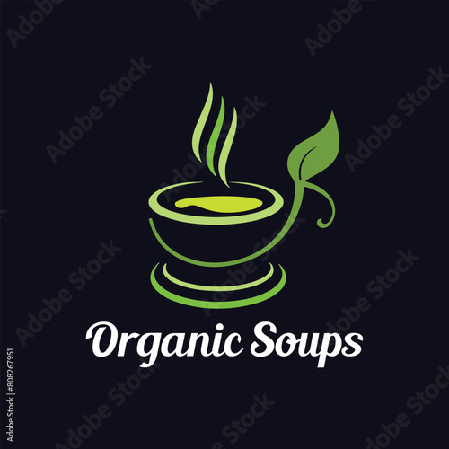 eco bio medical and natural soup logo design vector