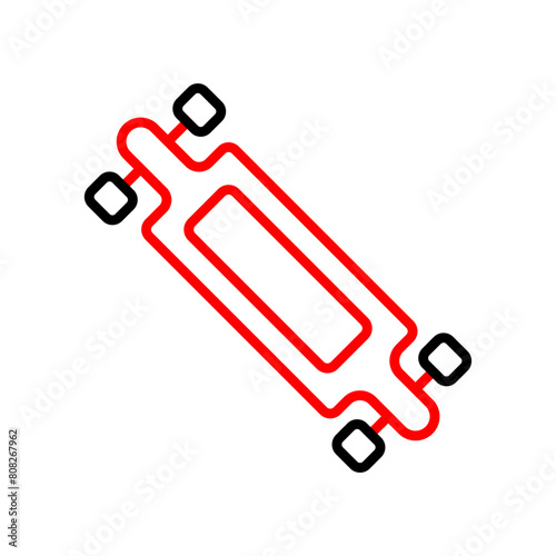 Longboard  Vector Line Two Color Icon