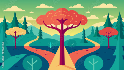 A forest with various paths branching out in different directions representing the infinite possibilities and opportunities for healing within the.