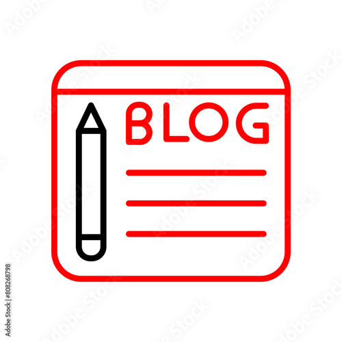 Blogging  Vector Line Two Color Icon
