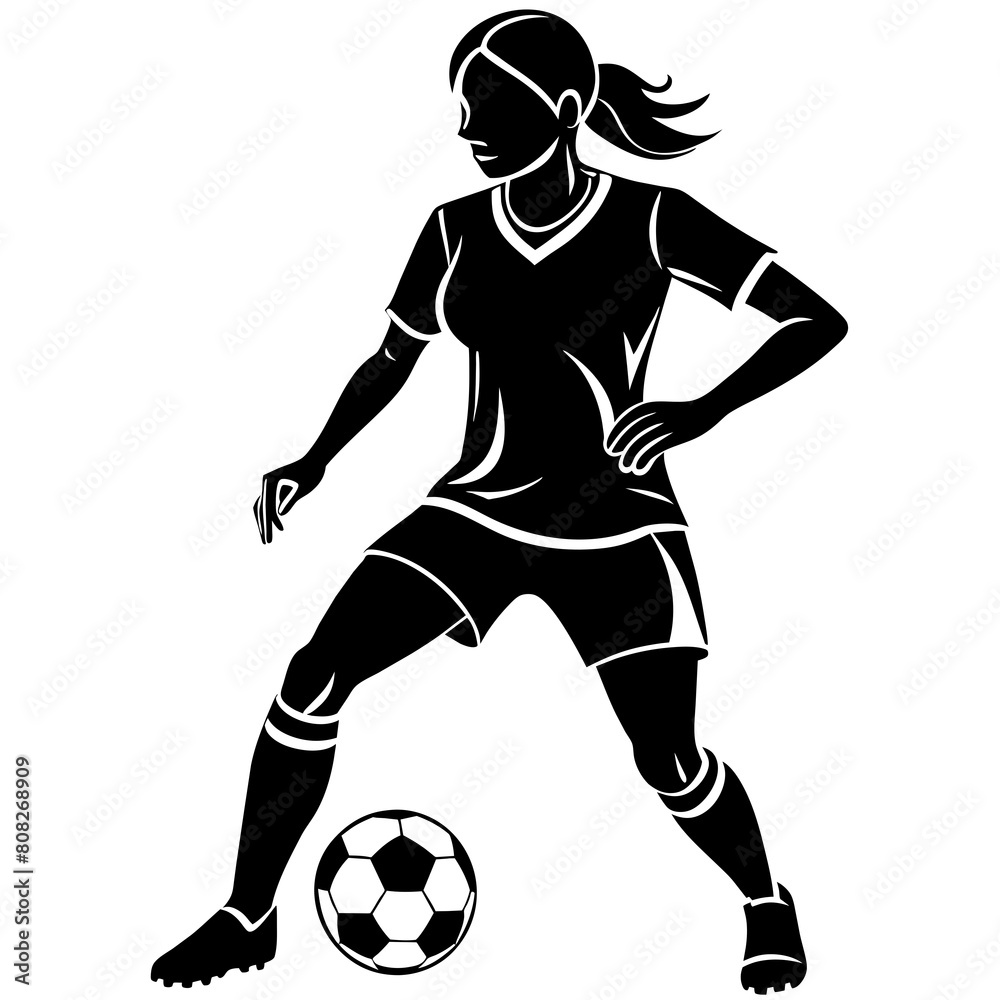 woman-soccer-player-silhouette-vector