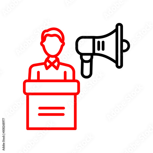 Campaign  Vector Line Two Color Icon