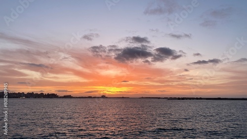 sunset over the sea Alexandria  Egypt 