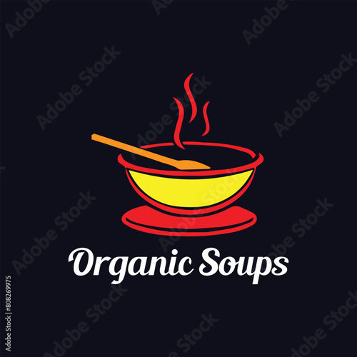 eco bio medical and natural soup logo design vector