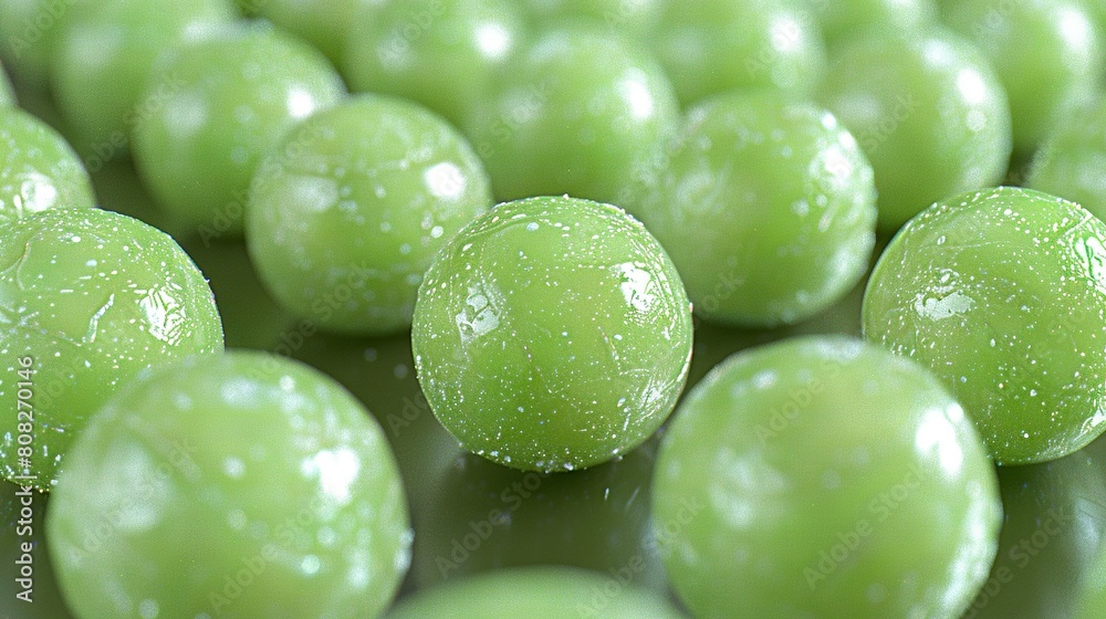 A collection of green apples adorned with water droplets on their tops and bottoms A collection of green apples adorned with water droplets on their tops and bottoms