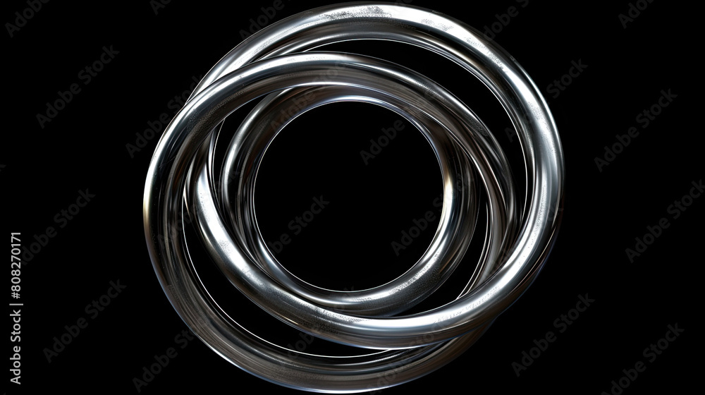 Titanium circle wave shape isolated on black background Titanium circle wave shape isolated on black background