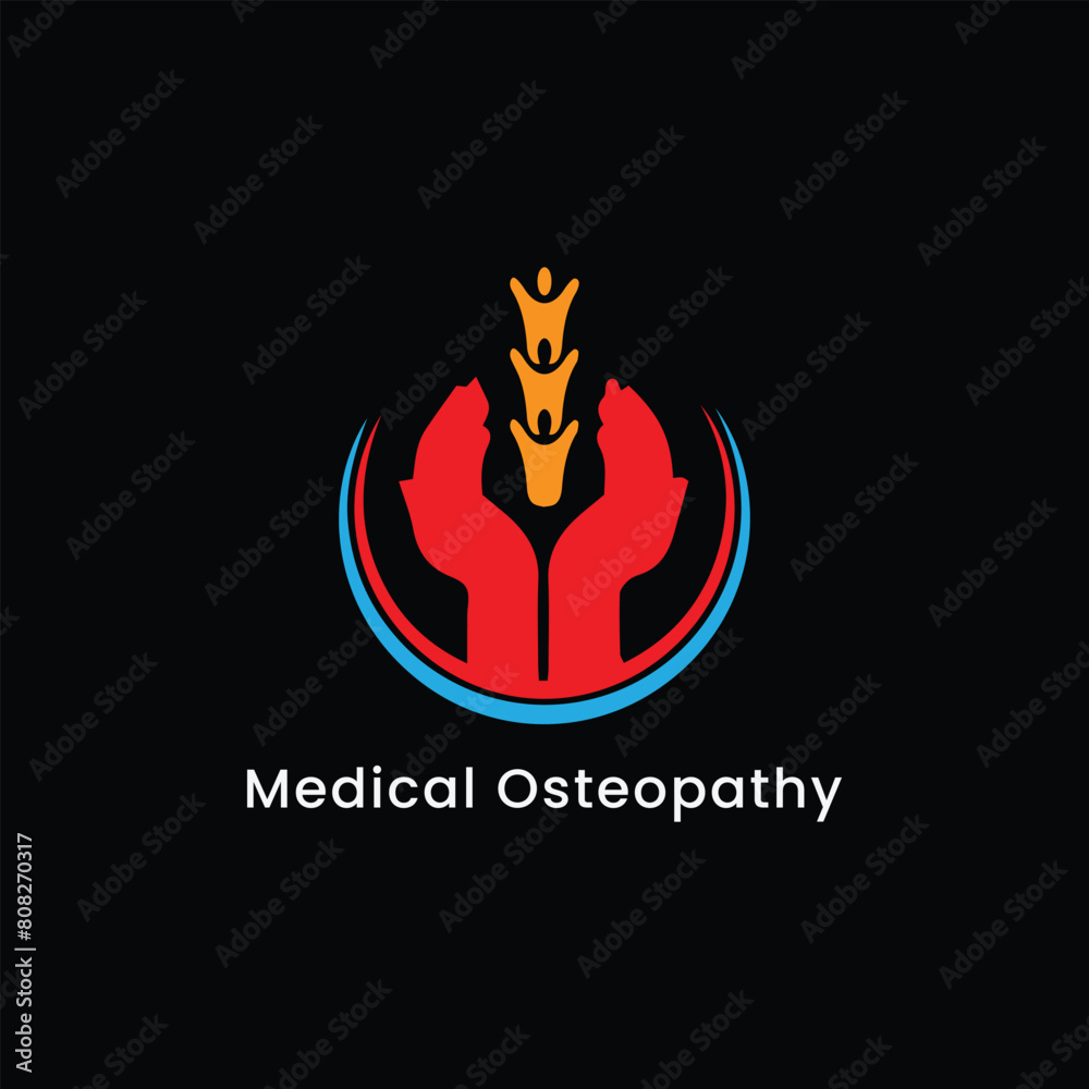 osteopathy logo design vector