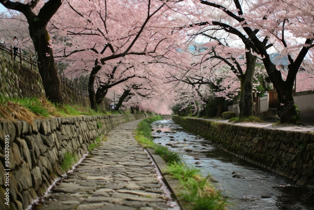 Cherry blossoms in full bloom, Sakura Blossoms in Full Bloom. Park comes alive as vibrant sakura, Ai generated Cherry blossoms in full bloom, Sakura Blossoms in Full Bloom. Park comes alive as vibrant sakura, Ai generated