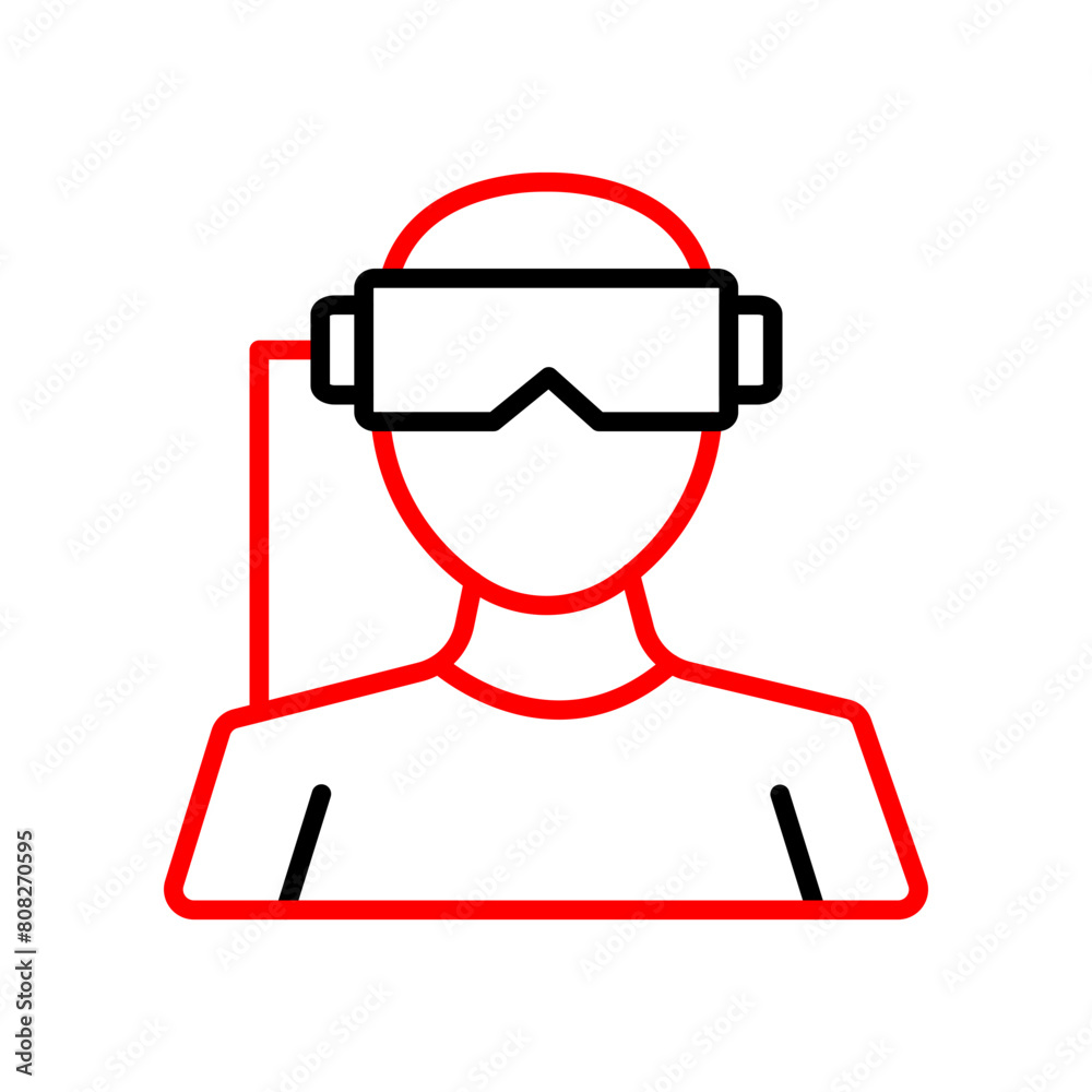 Vr Headset  Vector Line Two Color Icon