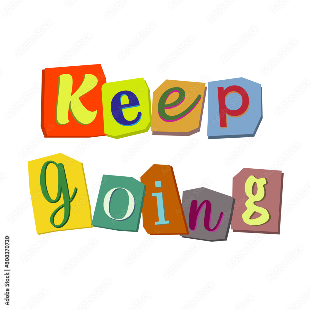 letters 90s cut font Keep Going letters 90s cut font Keep Going