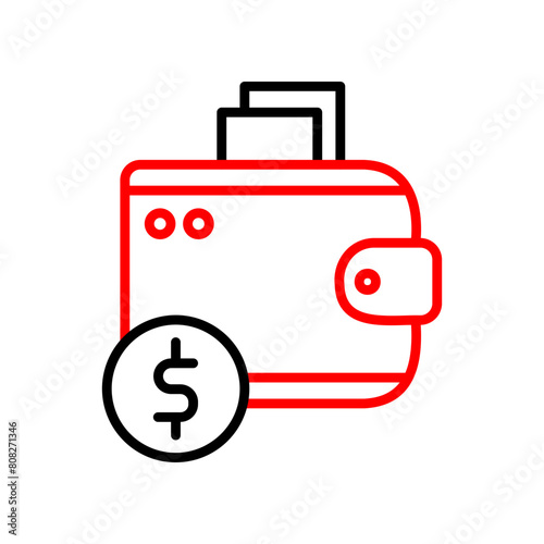 Wallet  Vector Line Two Color Icon
