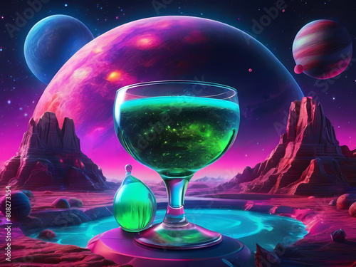 glass, cocktail, martini, drink, space, galaxy, alcohol, party, bar, beverage, liquid, vodka, black, wine, isolated, ice, olive, white, blue, transparent, pink, liquor, splash, cold, celebration, drin photo