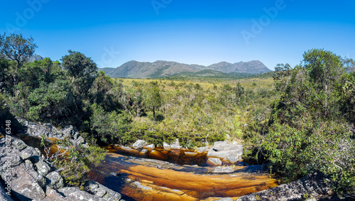 Panoramic View of a Serene Mountain Stream Landscape © F.C.G.