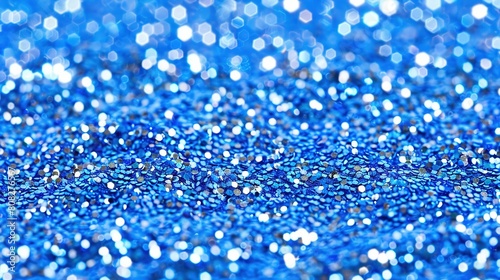  Bright Blue Glitter Background with White and Blue Dots