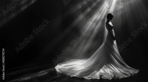 A woman in a wedding dress exudes timeless grace photo