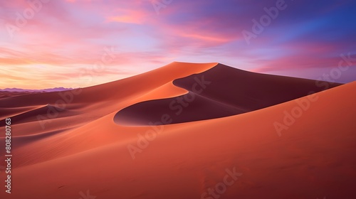 Sand dunes in the Namib desert at sunset  Namibia