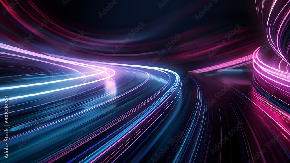 Futuristic neon light trails on a virtual reality background with motion blur. Concept Virtual Reality, Neon Lights, Motion Blur, Futuristic Theme Futuristic neon light trails on a virtual reality background with motion blur. Concept Virtual Reality, Neon Lights, Motion Blur, Futuristic Theme