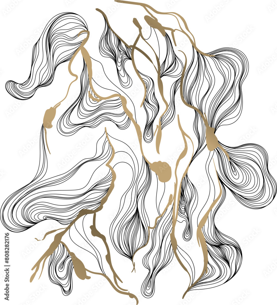 Hand drawn abstract illustration with wavy lines and curves. Isolated smoke on white background. Hand drawn abstract illustration with wavy lines and curves. Isolated smoke on white background.