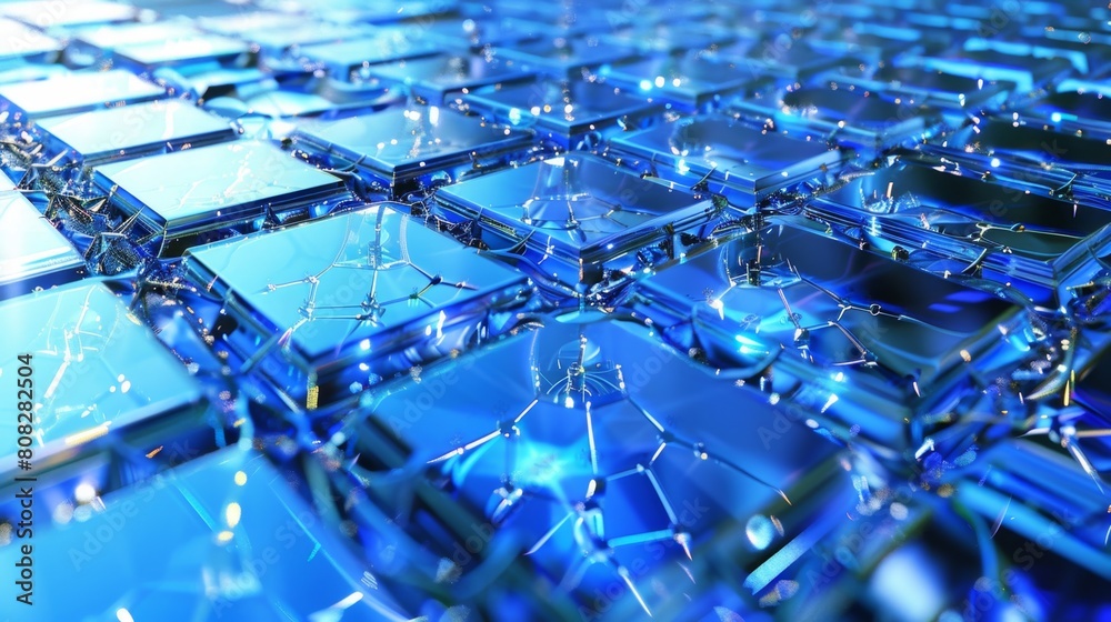 Fototapeta premium Solar Cell Manufacturing with Advanced Algorithmic Techniques