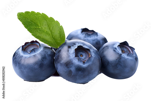 Juicy blueberries bursting with flavor on transparent background. photo