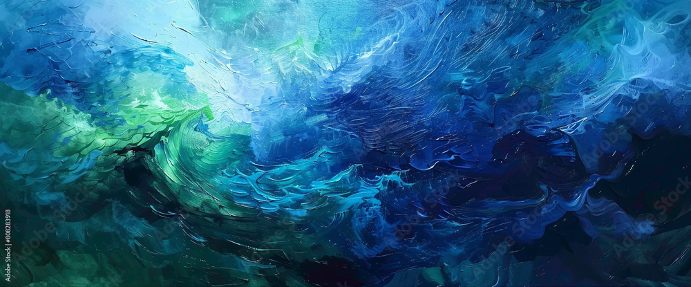 A whirlwind of cobalt blue and emerald green intertwining, evoking the majesty of a storm brewing on the horizon. A whirlwind of cobalt blue and emerald green intertwining, evoking the majesty of a storm brewing on the horizon.