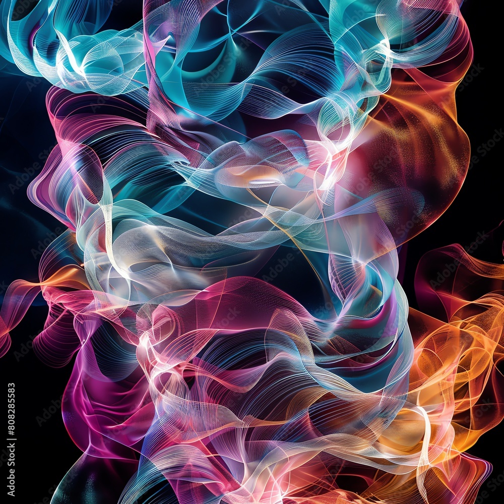 Obraz premium An ethereal dreamscape of vibrant colors and flowing lines. The image evokes a sense of wonder and mystery, as if gazing into another realm.