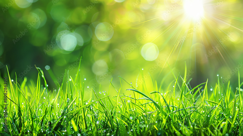 Sun Shines Brightly Through Green Grass