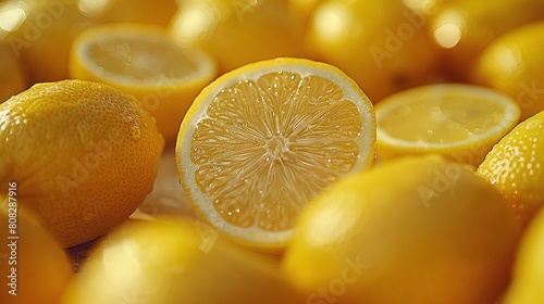  Lemons stacked together on top of a pile of other lemons