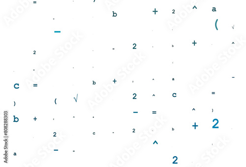 Light BLUE vector backdrop with algebra elements. photo