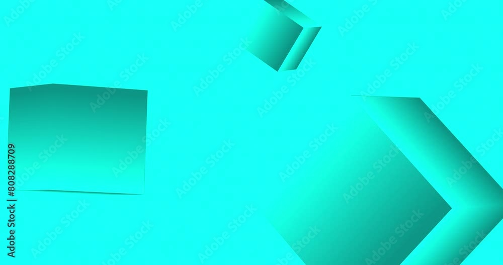 Pink gradient color Rotating cubes over cyan blue color background. Seamless looped abstract kinetic motion graphics background. Pink gradient color Rotating cubes over cyan blue color background. Seamless looped abstract kinetic motion graphics background.