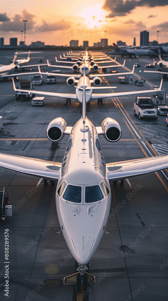 Luxury planes at the airport