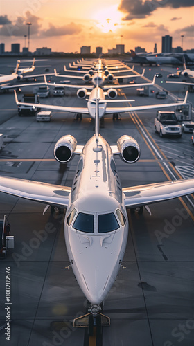 Luxury planes at the airport