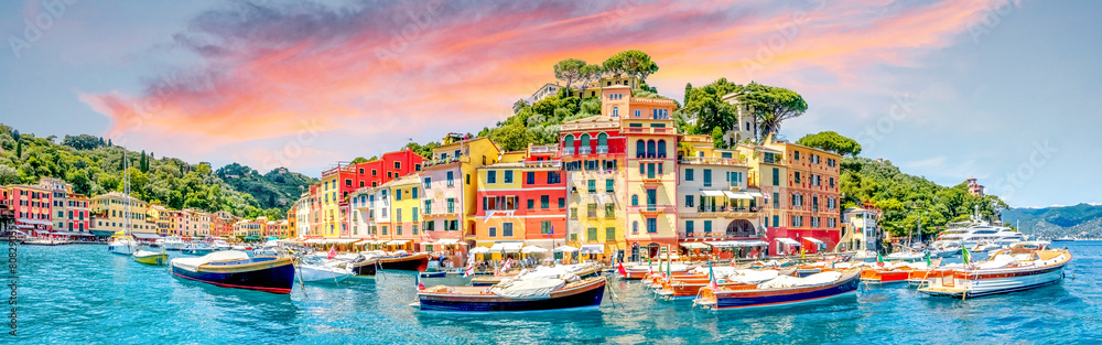 Blick auf Portofino, Italien 