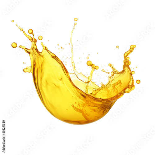 Dynamic Golden Liquid Splash on Transparent Background