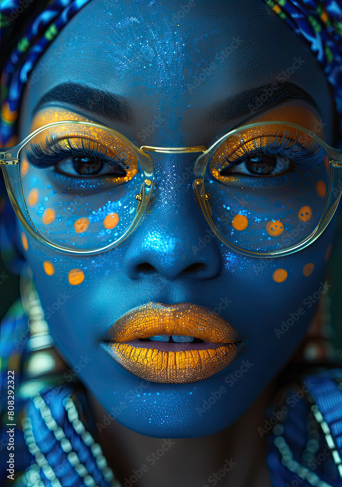 portrait of a woman with face paint portrait of a woman with face paint